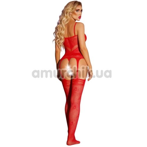 Комбинезон Star Night Three Net Bodystocking, красный