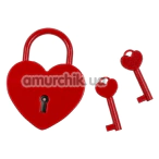 Замок с ключами Heart Padlock, красный - Фото №1