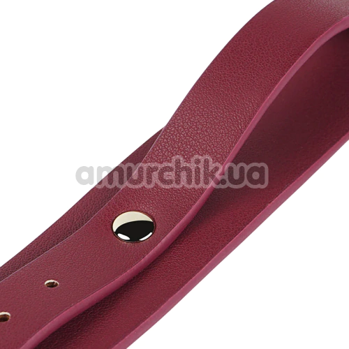 Нашийник з повідцем Roomfun Leather Collar With Leash, бордовий