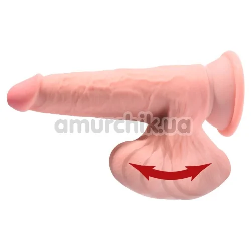 Фалоімітатор King Cock Plus 6 Triple Density Cock With Swinging Balls, тілесний