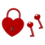 Замок с ключами Heart Padlock, красный - Фото №1