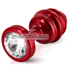 Анальна пробка з прозорим кристалом SWAROVSKI Anni Ano Т2, червона - Фото №1