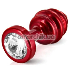 Анальная пробка с прозрачным кристаллом SWAROVSKI Anni Ano Т2, красная - Фото №1