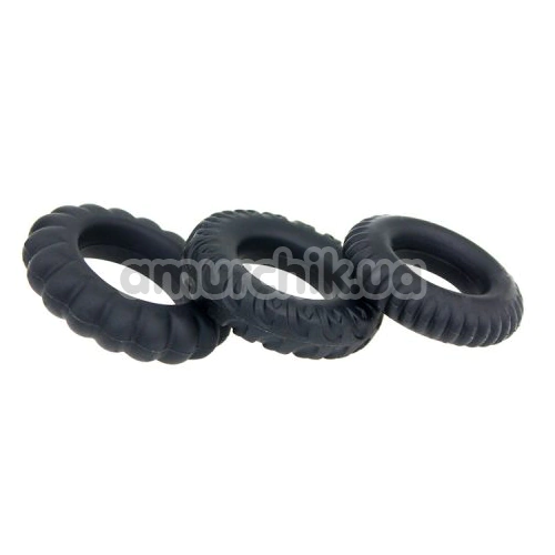 Набір ерекційних кілець Alume 4 Cock Ring Set, чорний