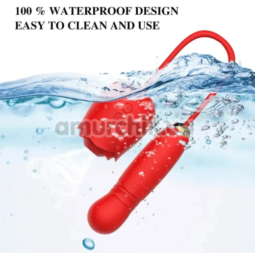 Симулятор орального секса для женщин с толчками Odeco Every Night Toys Rose Thruster 2330, красный