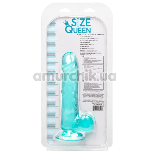 Фаллоимитатор Size Queen Dong 6, бирюзовый