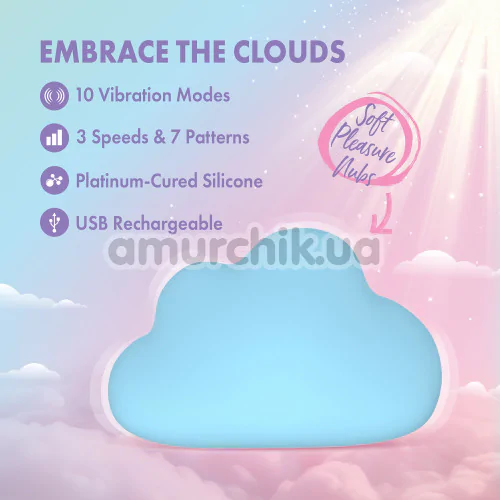 Клиторальный вибратор Play With Me Cuddle Cloud, голубой