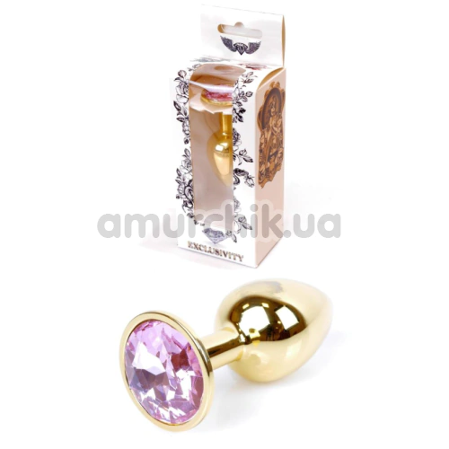 Анальна пробка зі світло-рожевим кристалом Exclusivity Jewellery Gold Plug, золота