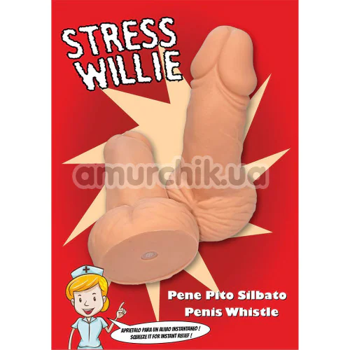 Игрушка-пищалка в виде пениса Diverty Sex Stress Willie, телесная