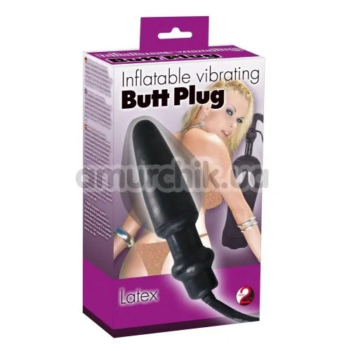 Анальний розширювач з вібрацією Inflatable Vibrating Anal Plug, чорний