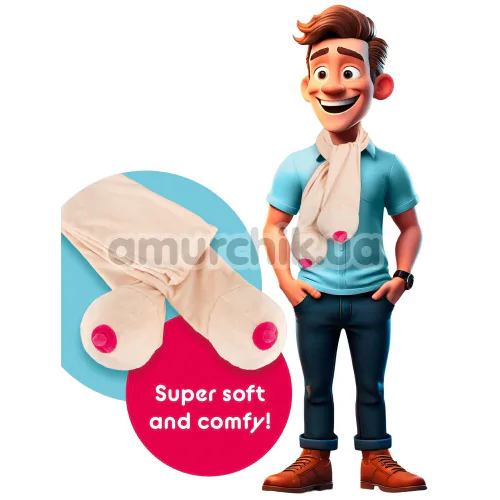 Шарф з грудьми Scarf With Two Boobs, тілесний