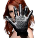 Рукавичка для фістінгу Master Series Pleasure Poker Textured Glove, чорна - Фото №1