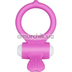 Виброкольцо Power Clit Cockring Heart, розовое - Фото №1