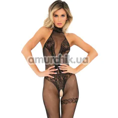 Комбинезон Choker Crotchless Bodystocking, черный - Фото №1