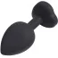 Анальна пробка із зеленим кристалом Silicone Jewelled Butt Plug Heart Small, чорна - Фото №6