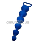Анальний ланцюжок Loveshop Silicone Heart Anal Beads М, синій - Фото №1