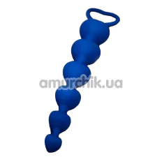 Анальная цепочка Loveshop Silicone Heart Anal Beads М, синяя - Фото №1