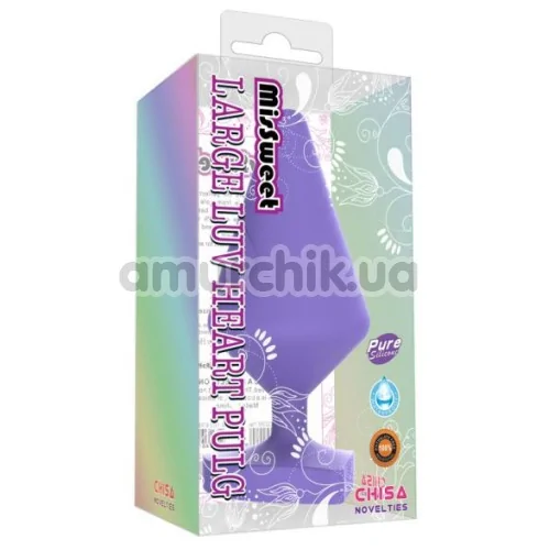 Анальна пробка MisSweet Luv Heart Plug Large, фіолетова