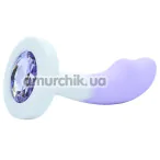 Анальна пробка з фіолетовим кристалом Diamond Anal Trainer Small, біло-фіолетова - Фото №1