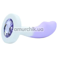Анальна пробка з фіолетовим кристалом Diamond Anal Trainer Small, біло-фіолетова - Фото №1