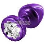 Анальна пробка з прозорим кристалом SWAROVSKI Anni R Clover T2, фіолетова - Фото №1