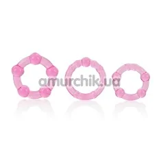 Набір ерекційних кілець Silicone Island Rings рожевий, 3 шт - Фото №1