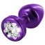 Анальная пробка с прозрачным кристаллом SWAROVSKI Anni R Clover T2, фиолетовая - Фото №1