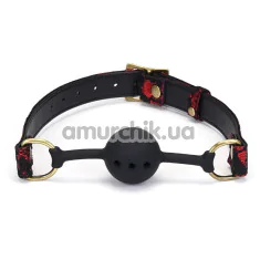 Кляп Liebe Seele Victorian Garden Breathable Silicone Ball Gag, червоно-чорний - Фото №1