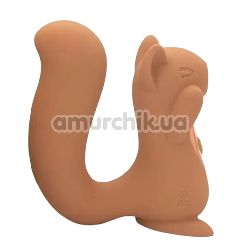 Симулятор орального секса для женщин с вибрацией Sweet Em Velvet Lure Sneaky Squirrel, коричневый
