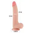 Фаллоимитатор Sliding-Skin Dual Layer Dong 8.5 с мошонкой, телесный - Фото №6