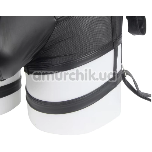 Трусы-боксеры мужские с фиксаторами для рук Star Night Faux Leather Briefs With Snap Bondage, черные