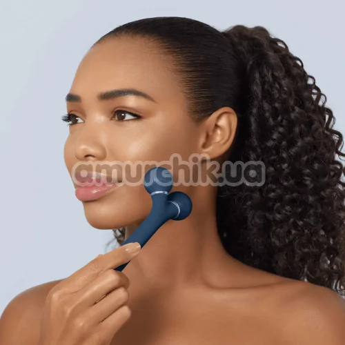 Ультразвуковий масажер для обличчя Geske Sonic Facial Roller 4 in 1, синій