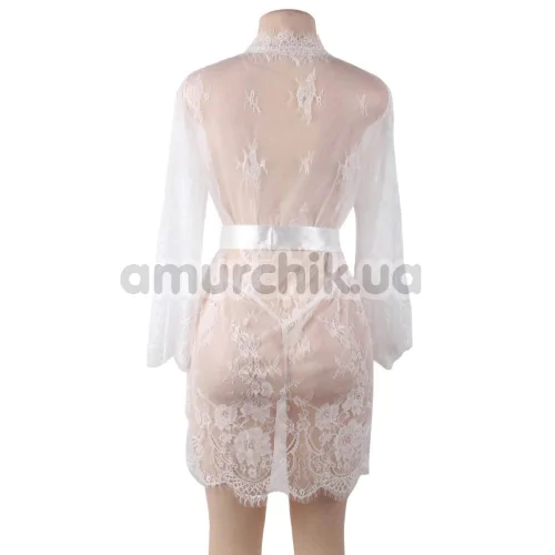 Комплект Star Night Valerie Lace Robe, білий: халатик + трусики-стрінги