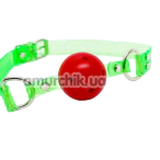 Кляп DS Fetish Neon Ball Gag, салатово-червоний - Фото №1