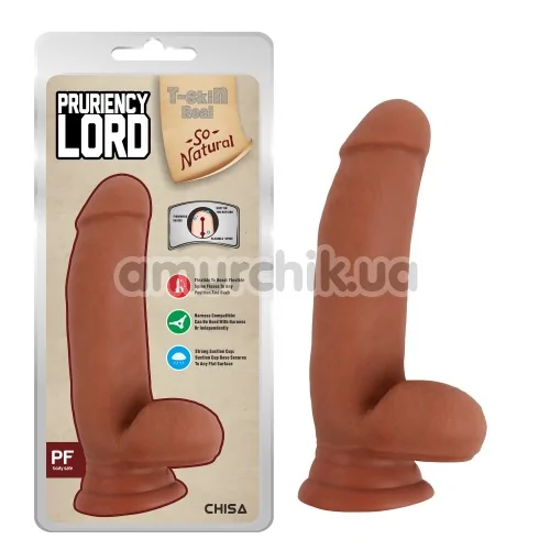 Фалоімітатор T-skin ReaL Pruriency Lord, світло-коричневий