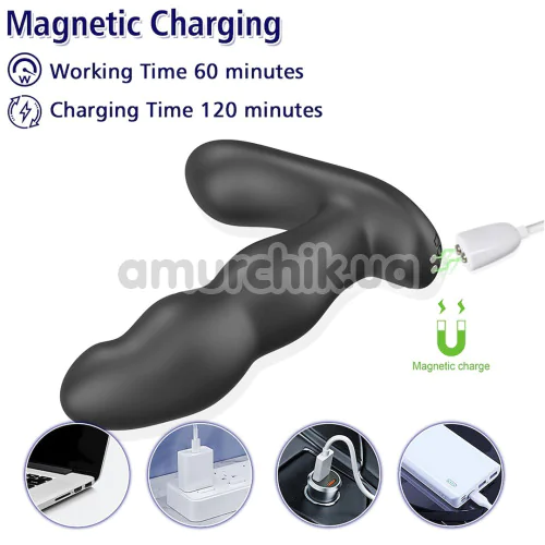 Вибростимулятор простаты с ротацией Men's Play Prostate Massager With Vibration & 360 Rotation B12, черный