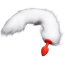 Анальная пробка с белым хвостом лисы DS Fetish Anal Plug Silicone Faux Fur Fox Tail S, красная