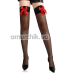 Чулки с красными бантиками Star Night Tiny Bow Stockings, черные - Фото №1