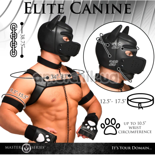 Бондажний набір Master Series Deluxe Pup Arsenal Set, чорний