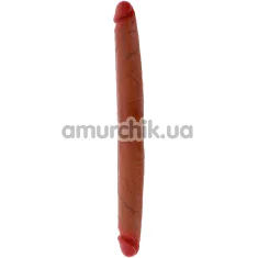Двокінцевий фалоімітатор Get Real Foreskin Doubledong 40 cm, коричневий - Фото №1