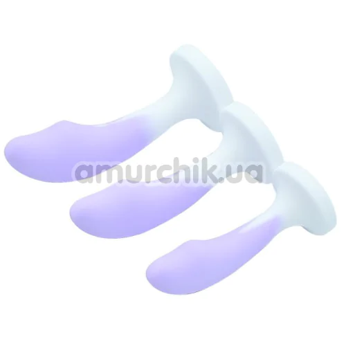 Анальна пробка з прозорим кристалом Diamond Anal Trainer Small, біло-фіолетова