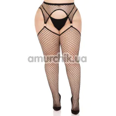 Колготки Leg Avenue Stokings With O-ring Attached Garter Belt, черные - Фото №1