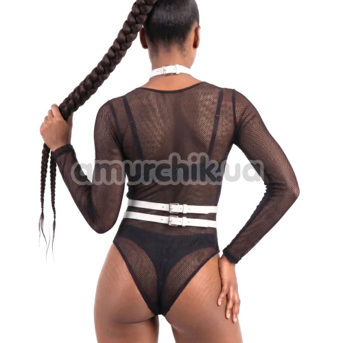 Портупея з шипами Art of Sex Milana Faux Leather, біла
