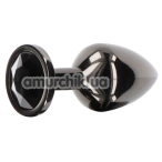 Анальная пробка с черным кристаллом Taboom Butt Plug Diamond Jewel Medium, черная - Фото №1