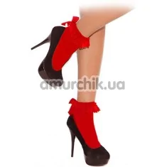 Носки с кружевом и бантиком Leg Avenue, красные - Фото №1