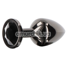 Анальна пробка з чорним кристалом Taboom Butt Plug Diamond Jewel Medium, чорна - Фото №1