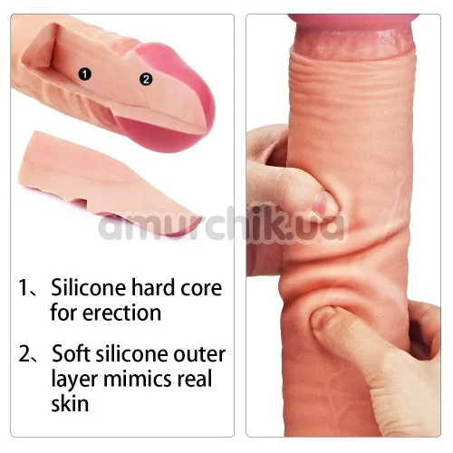 Фаллоимитатор Dual-Layered Silicone Nature Cock LVTOY454, телесный