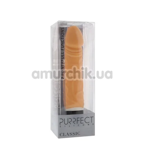 Вібратор Purrfect Silicone Classic, 16.5 см тілесний