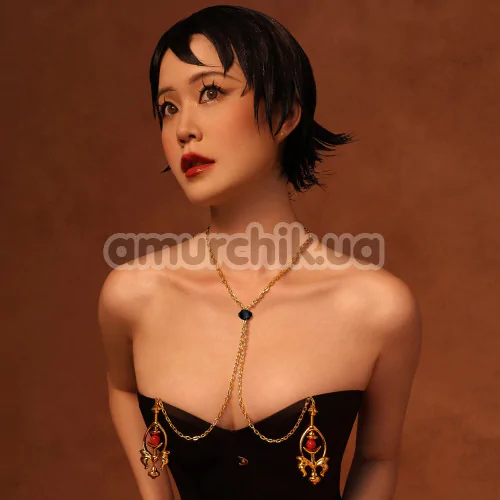 Зажимы для сосков Upko Pulling Chain Nipple Clamps, золотые