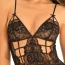 Комплект 2 Piece Caged Lace Chemise & G Set, черный: пеньюар + трусики-стринги - Фото №3